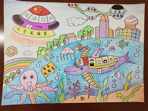 儿童畅想未来绘画大全,畅想未来绘画,未来的城市儿童想象画_大山谷图库