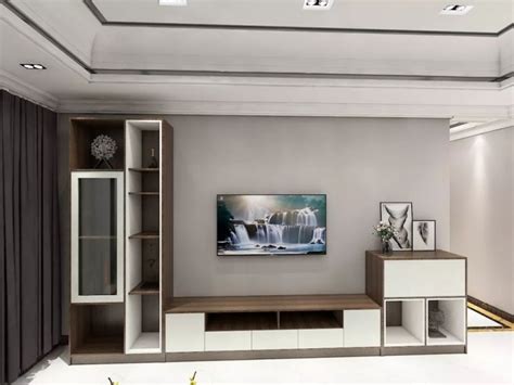岩板悬空实木电视柜简约现代客厅轻奢茶几组合悬浮壁挂式电视机柜-淘宝网