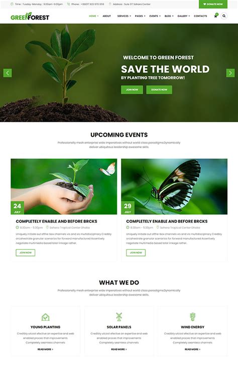 bootstrap环保环境保护网站模板