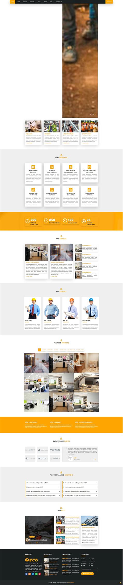 多用途建筑建造行业公司网站HTML5模板_墨鱼部落格