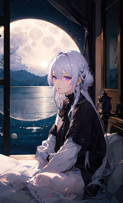 月光女生头像温柔动漫