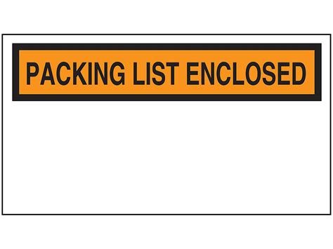 "Packing List Enclosed" Banner Envelopes - Orange, 5 1/2 x 10" S-287 ...