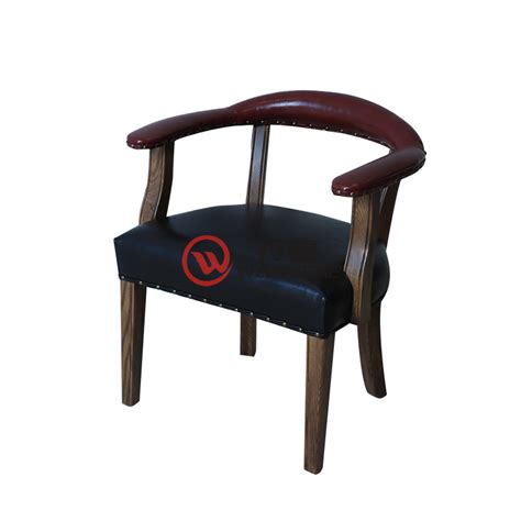 实木总统椅 黑色软料座垫 圆弧形靠背 实木扶手超现代餐椅-实木 ...