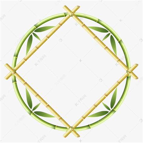bamboo tree 东方模特圆形竹子框架素材图片免费下载-千库网