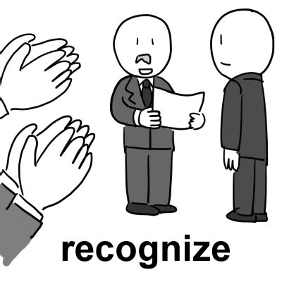 【イラスト】英単語「recognize」の意味 | イラストで覚える英単語