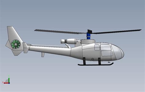 Guimbal Cabri G2直升机简易模型3D图纸 Solidworks设计 – KerYi.net