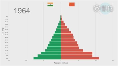 1950年以来中国和印度的人口金字塔对比，长此以往，久视无望|久视|金字塔|印度_新浪新闻