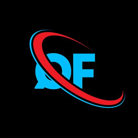 QF logo. QF design. Blue and red QF letter. QF letter logo design ...
