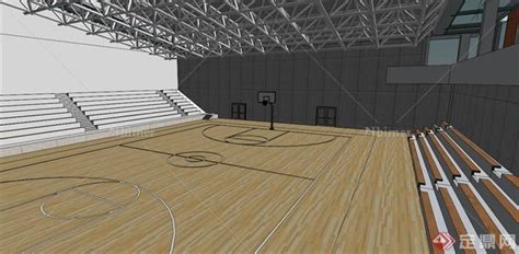 室内篮球场精细SU模型[原创] - SketchUp模型库 - 毕马汇 Nbimer