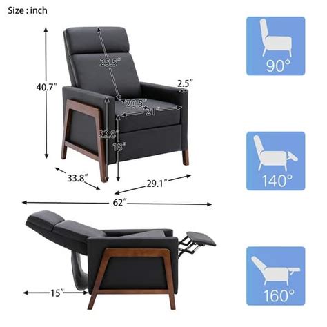 Recliner Chair with PU Leather Upholstery: Adjustable Home Theater ...