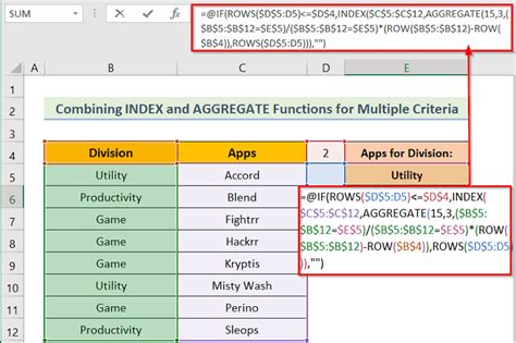 How to Combine INDEX and AGGREGATE Functions in Excel
