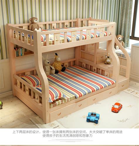 实木儿童床_子母床实木双层床高低上下母子床简约现代实木松木 - 阿里巴巴
