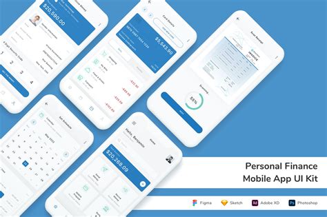 个人理财App移动应用UI设计套件 Personal Finance Mobile App UI Kit – 设计小咖