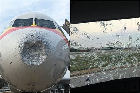 天津航空客机高空遇冰雹机鼻被打凹 玻璃出裂缝紧急降落 - 民航 - 航空圈——航空信息、大数据平台