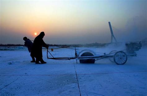 揭秘！一组图看哈尔滨采冰人如何“采冰造景”-图片频道