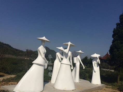 （美丽乡村雕塑）采茶仙子抽象雕塑—安徽华派雕塑设计、制作。