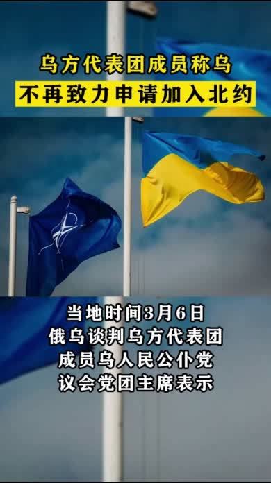 乌方代表团成员称乌不再致力申请加入北约_凤凰网视频_凤凰网