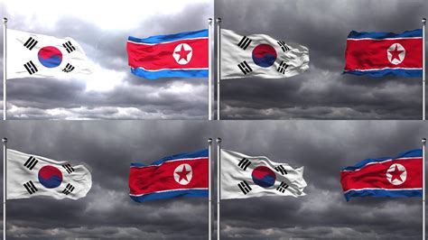 韩国和朝鲜的国旗_3840X2160_高清视频素材下载(编号:7843342)_影视包装_光厂(VJ师网) www.vjshi.com
