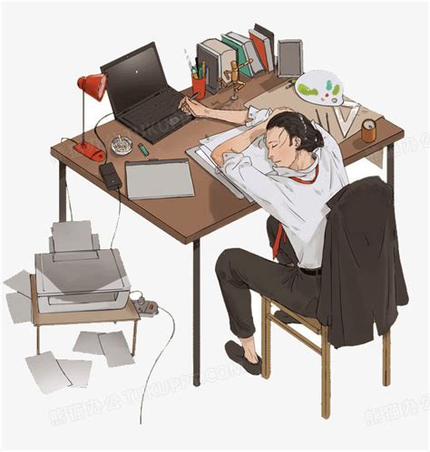 累了睡在办公室的电脑桌侧视图家庭工作压力压力压力疲劳辛苦工作焦虑疲劳烦躁犯困烦躁恼火烦躁困扰图片下载 - 觅知网