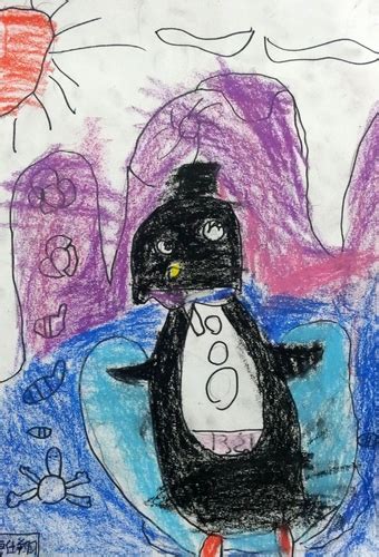 企鹅一家/少儿绘画作品/儿童画/网络美术馆_中国少儿美术教育网