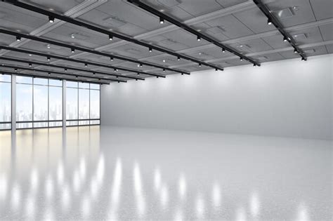 3d рендеринг пустой комнаты с белой стеной и полом | Премиум Фото