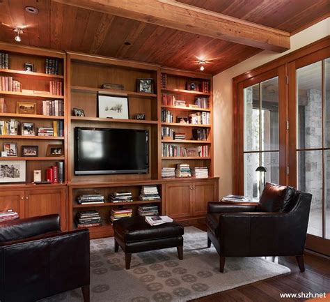 书柜+电视墙组合设计,客厅也有一室书香|书柜|客厅|电视柜_新浪新闻