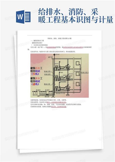 给排水、消防、采暖工程基本识图与计量Word模板下载_编号lxxwdyjo_熊猫办公