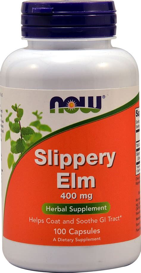 NOW Slippery Elm -- 400 mg - 100 Capsules - Vitacost