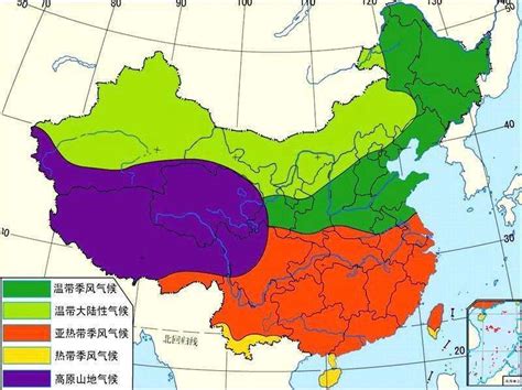 中国气候带分布图图片 中国气候带分布图图片