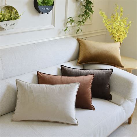 简约现代长方形纯色靠垫抱枕床头护腰枕客厅沙发靠枕套不含芯定制-淘宝网