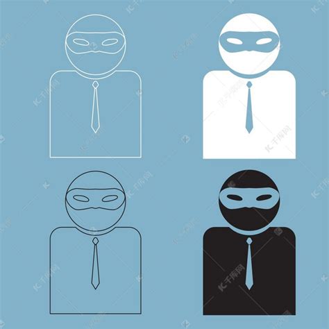 戴着面具的男人隐身图标.. 戴着面具的男人隐姓埋名图标。素材图片免费下载-千库网
