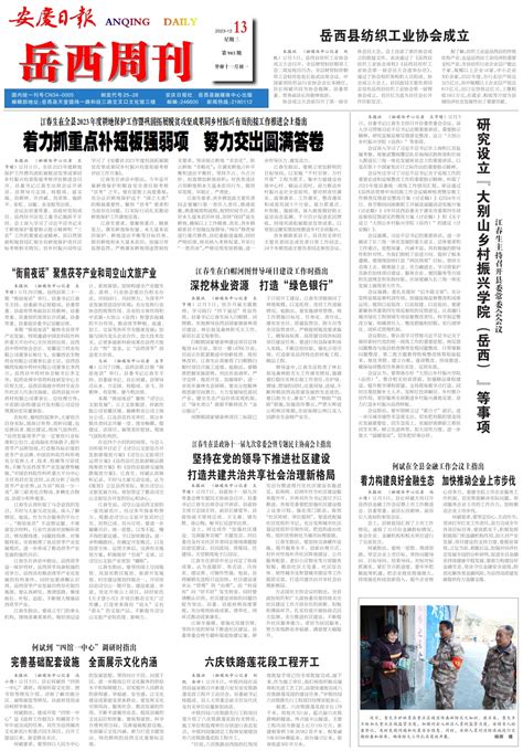 安庆日报·岳西周刊云报