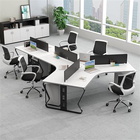 职员办公桌椅组合5人位办公家具简约现代屏风卡座员工电脑桌 配柜椅 - 办公用品 办公文具