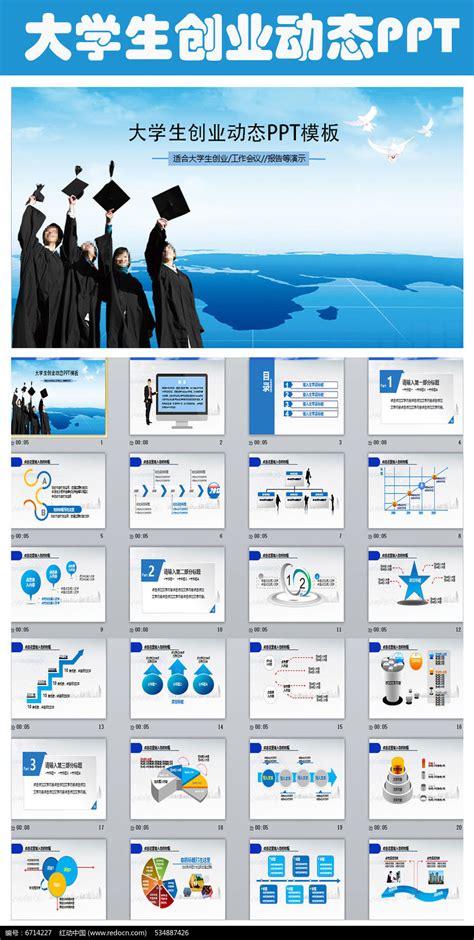 蓝色大气创新动态科技互联网创业大赛PPT模板下载 - 觅知网