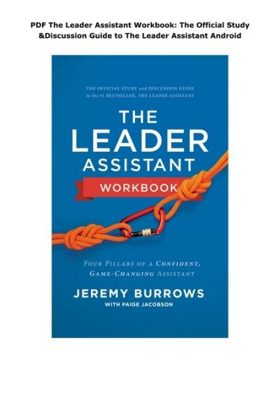 PDF The Leader Assistant Workbook: The Official Study & Discussion ...
