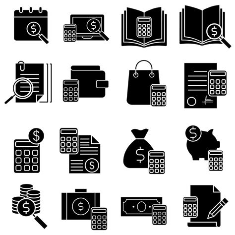 Budget icon vector set. bookkeeping illustration sign collection ...