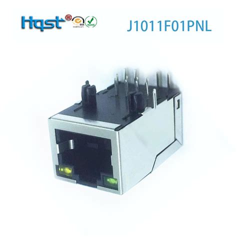RJ45网络连接器J1011F01PNL带弹带灯带千兆滤波器带屏蔽网口插口-淘宝网