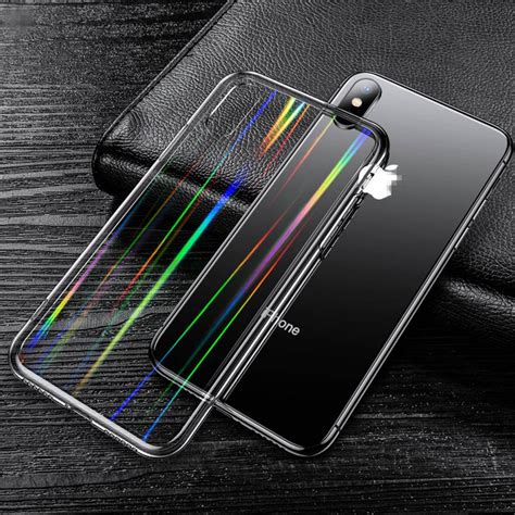 iPhone11镭射玻璃壳iPhonexr极光玻璃手机壳透明钢化P30 S10适用-阿里巴巴