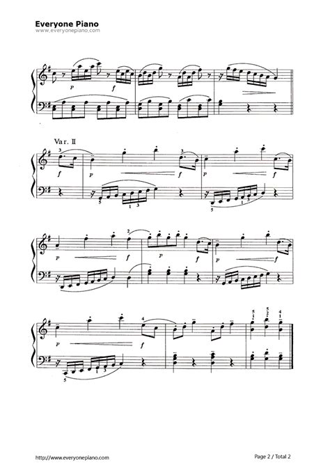 魔笛主题变奏曲钢琴谱-莫扎特索尔-看乐谱网