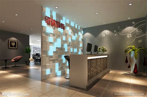 重庆办公室现代风格460平米设计方案 办公室前台装修效果图_装信通网