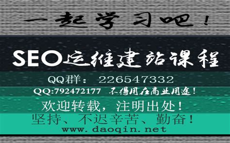 seo课程-0基础新手建站网站运维seo课程 - 【道勤网】- www.daoqin.net 软件视频自学教程|免费教程|自学电脑|3D教程 ...