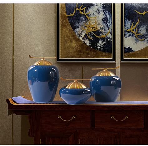 新中式摆件家居饰品酒柜玄关博古架茶几禅意室内装饰插花瓶工艺品-美间设计