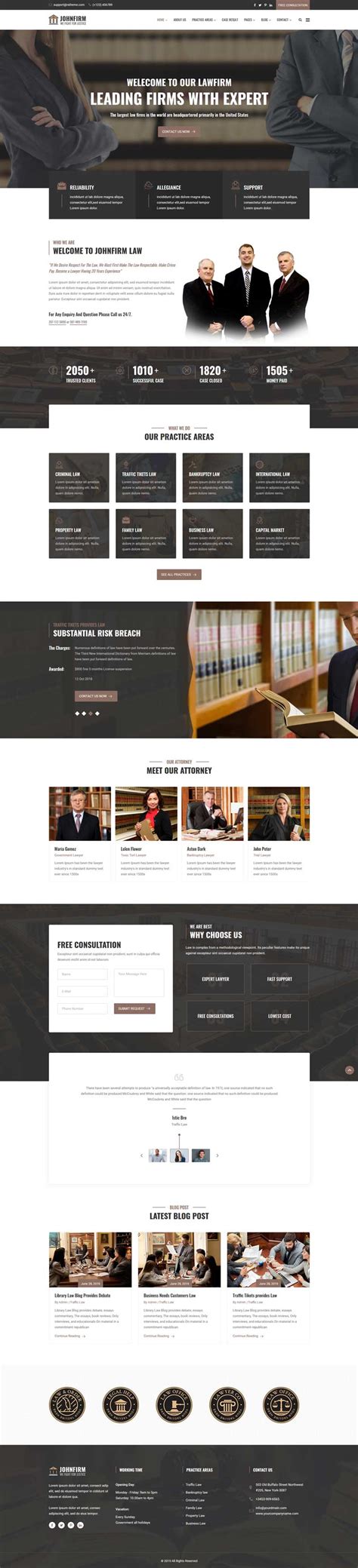 HTML5律师法律服务网站模板_墨鱼部落格