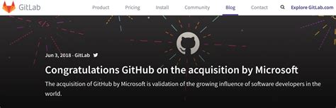 彭博社称微软已同意收购 GitHub ，GitLab 发文祝贺-Linuxeden开源社区