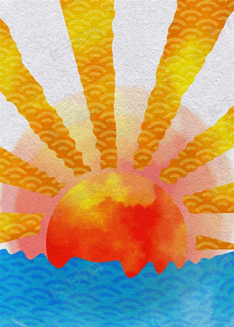 海中美丽的温暖的红日高清图片下载-正版图片507123873-摄图网