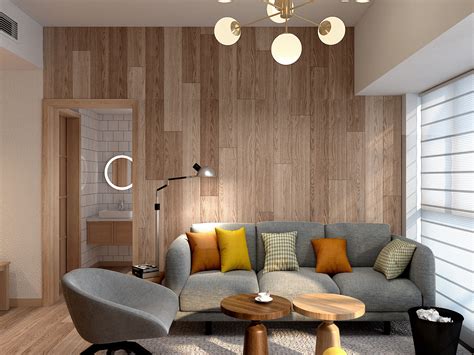 北欧现代原木 - 北欧风格两室两厅装修效果图 - CC设计效果图 - 躺平设计家