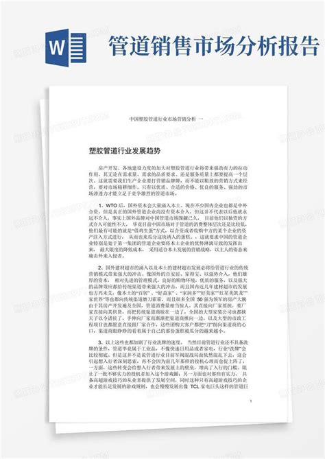 中国塑胶管道行业市场营销分析Word模板下载_编号lbgkgxge_熊猫办公