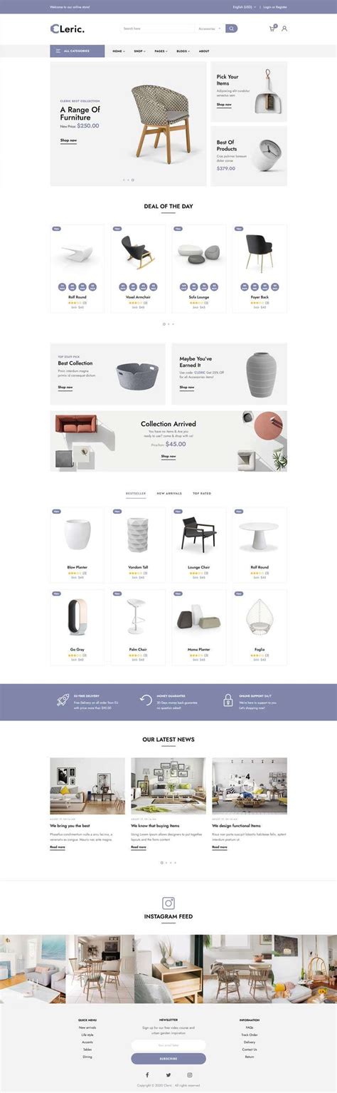 简洁精美家具购物平台网页前端模板