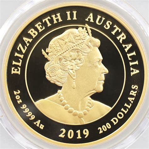 2019 オーストラリア ヴィクトリア女王生誕200周年記念 200豪ドル 金貨 2オンス プルーフ PCGS PR 70 DCAM FS 初 ...