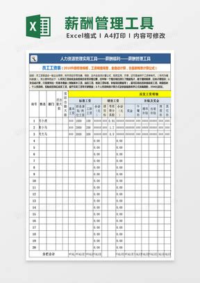 员工工资表格Excel表格模板下载_熊猫办公
